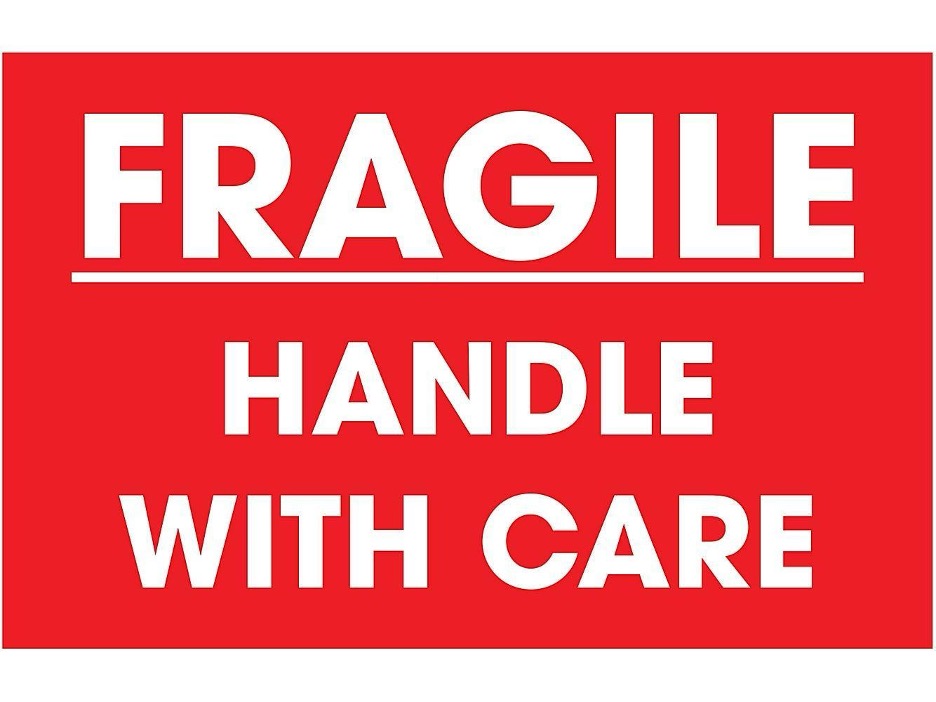 fragile handle with care packing label for freight shipping